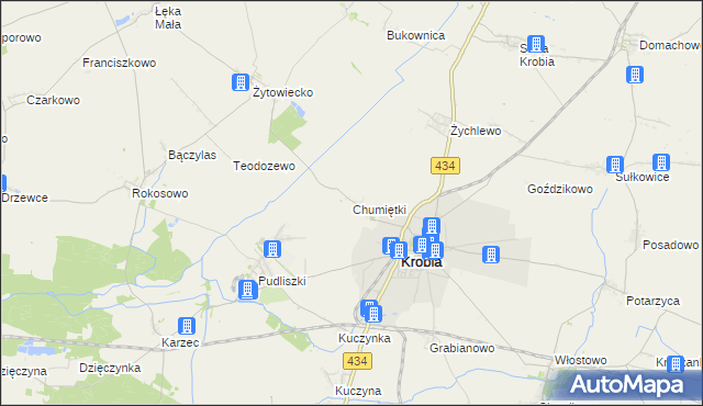 mapa Chumiętki, Chumiętki na mapie Targeo