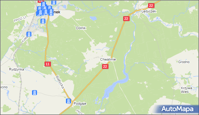 mapa Chwalimie, Chwalimie na mapie Targeo
