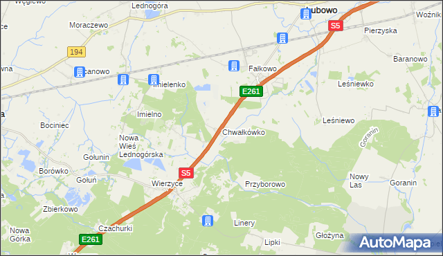 mapa Chwałkówko, Chwałkówko na mapie Targeo