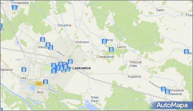 mapa Chwałowice gmina Jelcz-Laskowice, Chwałowice gmina Jelcz-Laskowice na mapie Targeo