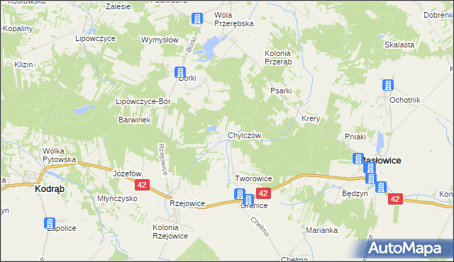 mapa Chylczów, Chylczów na mapie Targeo