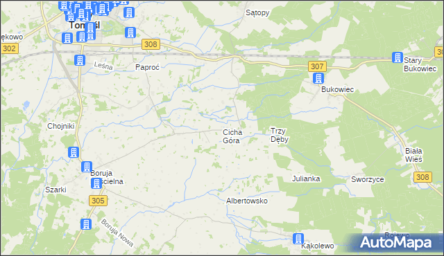 mapa Cicha Góra, Cicha Góra na mapie Targeo