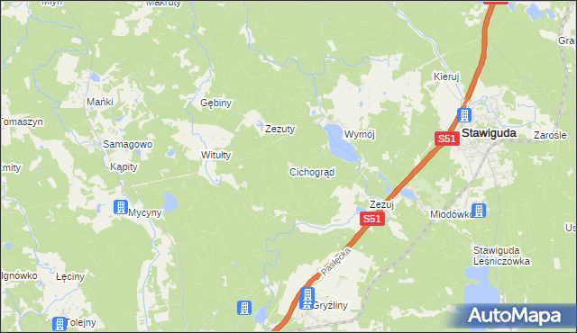 mapa Cichogrąd, Cichogrąd na mapie Targeo