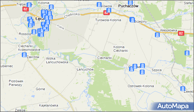 mapa Ciechanki, Ciechanki na mapie Targeo