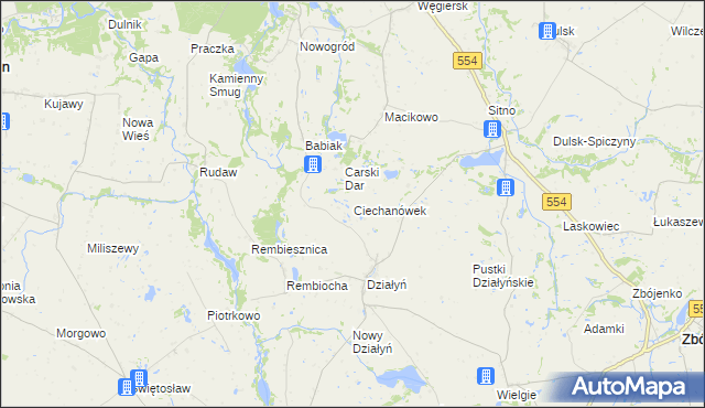 mapa Ciechanówek, Ciechanówek na mapie Targeo