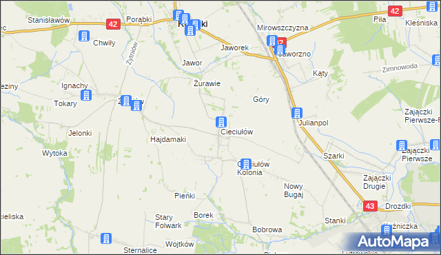 mapa Cieciułów, Cieciułów na mapie Targeo