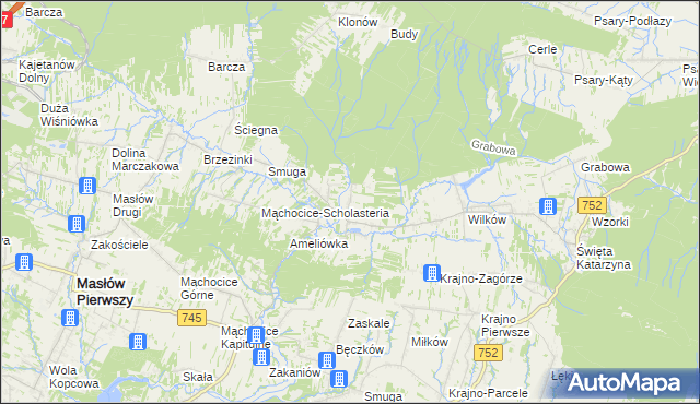 mapa Ciekoty, Ciekoty na mapie Targeo