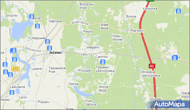 mapa Ciemniki, Ciemniki na mapie Targeo