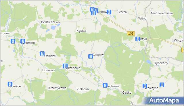 mapa Ciesław, Ciesław na mapie Targeo