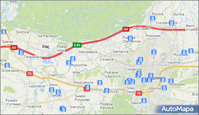 mapa Cikowice, Cikowice na mapie Targeo