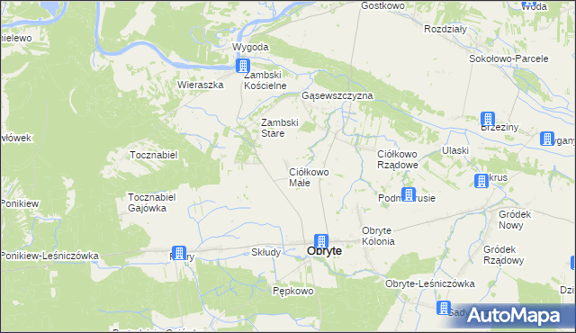 mapa Ciółkowo Małe, Ciółkowo Małe na mapie Targeo