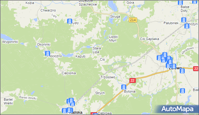 mapa Cis gmina Zblewo, Cis gmina Zblewo na mapie Targeo
