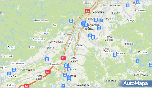 mapa Cisiec, Cisiec na mapie Targeo