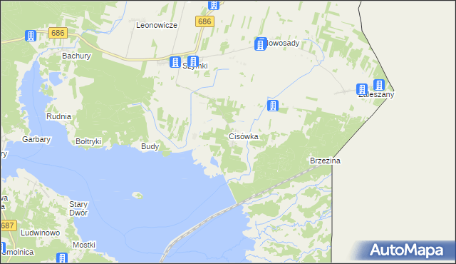 mapa Cisówka gmina Michałowo, Cisówka gmina Michałowo na mapie Targeo