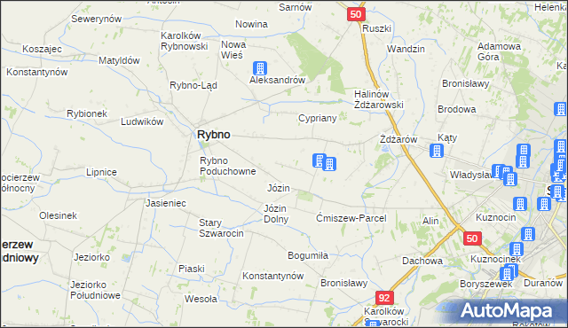 mapa Ćmiszew Rybnowski, Ćmiszew Rybnowski na mapie Targeo