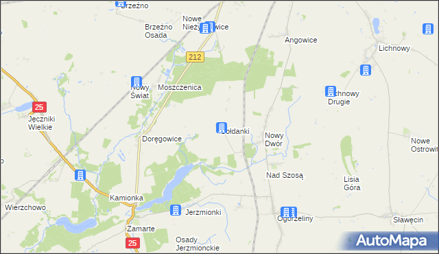 mapa Cołdanki, Cołdanki na mapie Targeo