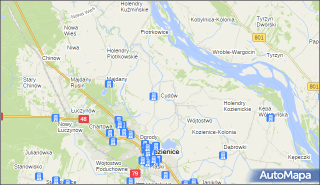 mapa Cudów, Cudów na mapie Targeo