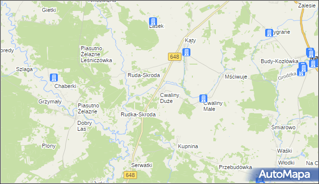 mapa Cwaliny Duże, Cwaliny Duże na mapie Targeo