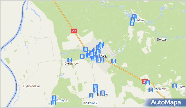 mapa Cybinka, Cybinka na mapie Targeo