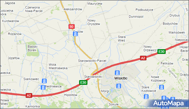 mapa Cyganka gmina Wiskitki, Cyganka gmina Wiskitki na mapie Targeo