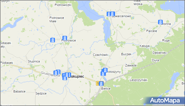 mapa Czachówki, Czachówki na mapie Targeo