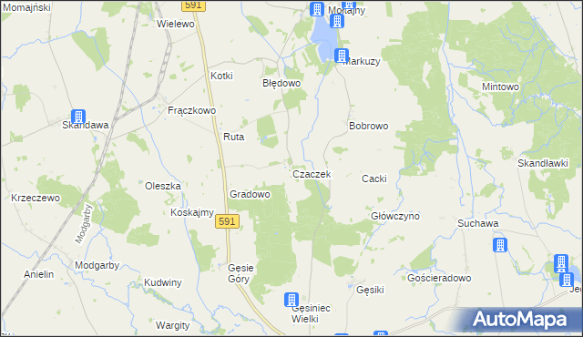 mapa Czaczek, Czaczek na mapie Targeo