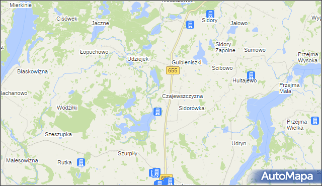 mapa Czajewszczyzna, Czajewszczyzna na mapie Targeo