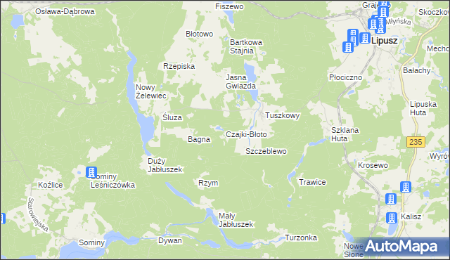 mapa Czajki-Błoto, Czajki-Błoto na mapie Targeo