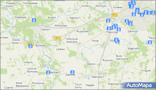 mapa Czajki gmina Nasielsk, Czajki gmina Nasielsk na mapie Targeo