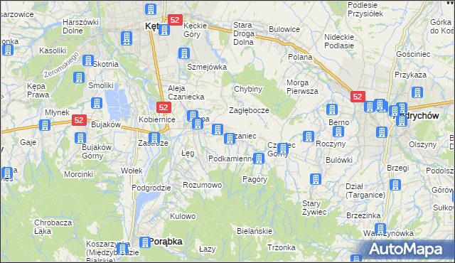 mapa Czaniec, Czaniec na mapie Targeo