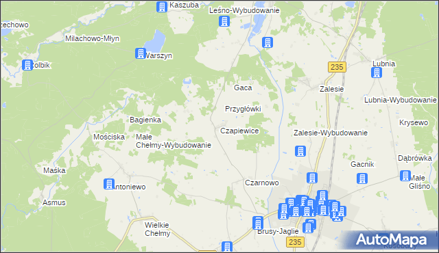 mapa Czapiewice, Czapiewice na mapie Targeo