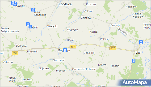 mapa Czaple gmina Korytnica, Czaple gmina Korytnica na mapie Targeo