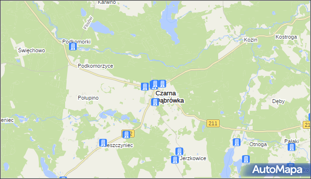 mapa Czarna Dąbrówka powiat bytowski, Czarna Dąbrówka powiat bytowski na mapie Targeo