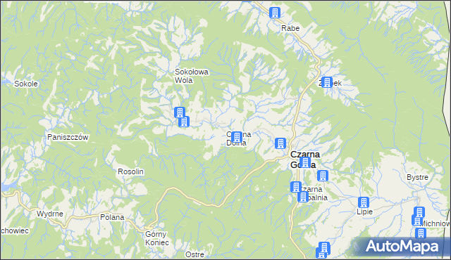 mapa Czarna Dolna, Czarna Dolna na mapie Targeo