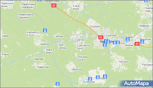 mapa Czarniecka Góra, Czarniecka Góra na mapie Targeo