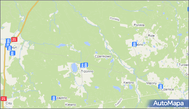 mapa Czarnkowo gmina Trzebielino, Czarnkowo gmina Trzebielino na mapie Targeo