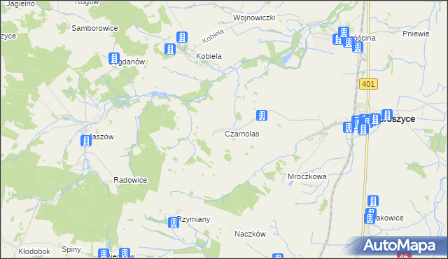 mapa Czarnolas gmina Skoroszyce, Czarnolas gmina Skoroszyce na mapie Targeo