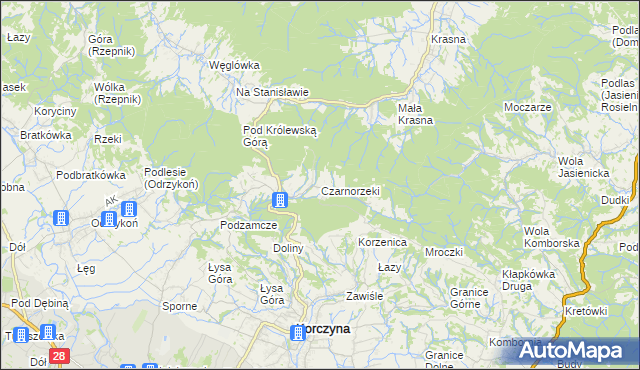 mapa Czarnorzeki, Czarnorzeki na mapie Targeo