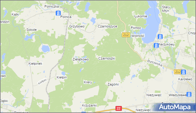 mapa Czarnoszki, Czarnoszki na mapie Targeo