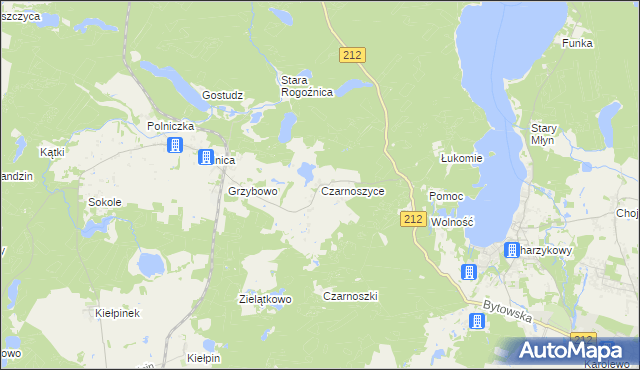 mapa Czarnoszyce, Czarnoszyce na mapie Targeo