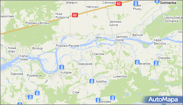 mapa Czarnów gmina Dąbrówka, Czarnów gmina Dąbrówka na mapie Targeo