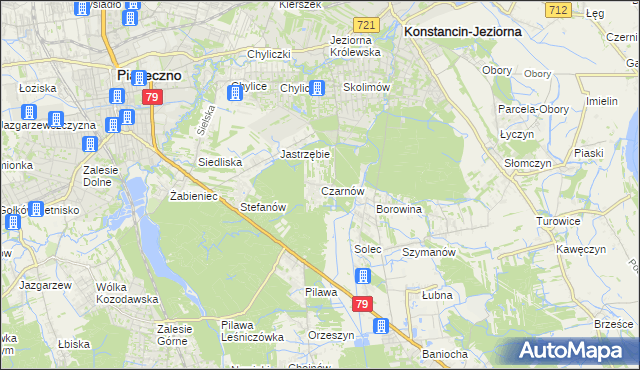mapa Czarnów gmina Konstancin-Jeziorna, Czarnów gmina Konstancin-Jeziorna na mapie Targeo