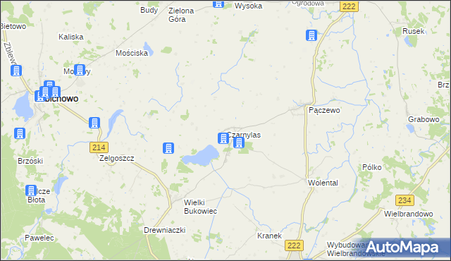 mapa Czarnylas gmina Skórcz, Czarnylas gmina Skórcz na mapie Targeo