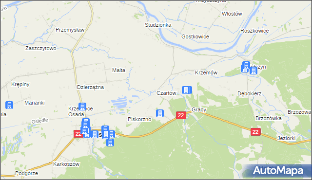 mapa Czartów, Czartów na mapie Targeo