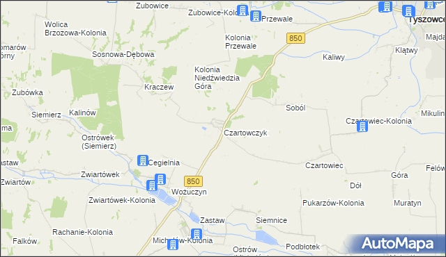 mapa Czartowczyk, Czartowczyk na mapie Targeo