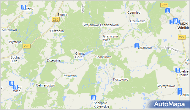 mapa Cząstkowo, Cząstkowo na mapie Targeo