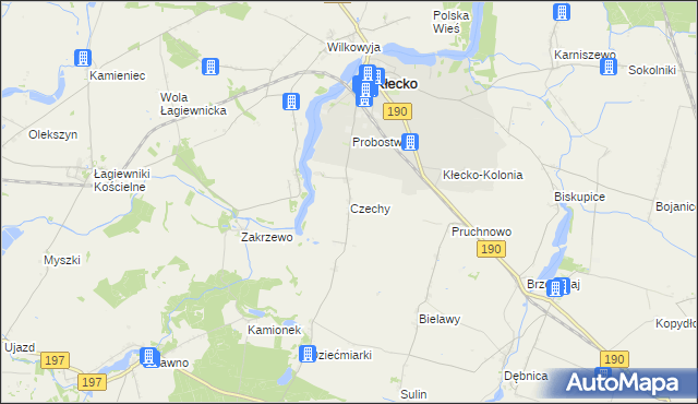 mapa Czechy gmina Kłecko, Czechy gmina Kłecko na mapie Targeo