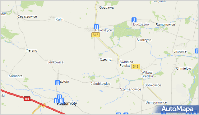 mapa Czechy gmina Kostomłoty, Czechy gmina Kostomłoty na mapie Targeo