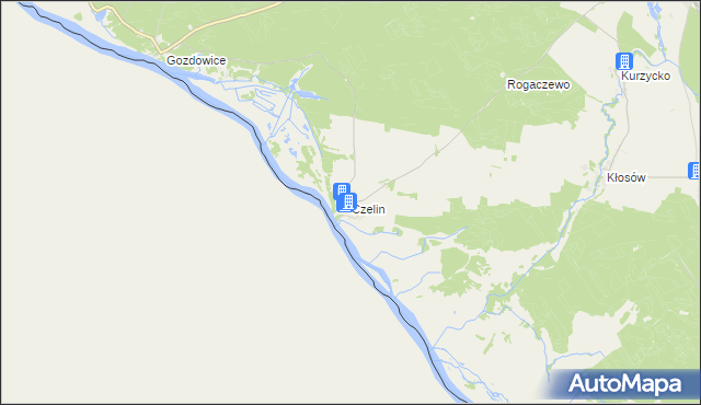 mapa Czelin, Czelin na mapie Targeo