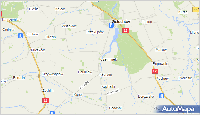 mapa Czerminek, Czerminek na mapie Targeo